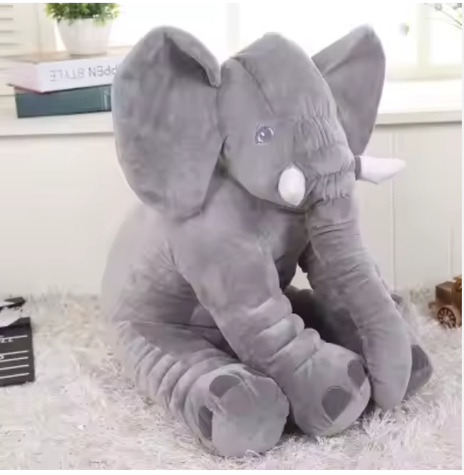 Plush Toy Animal Elephant Toy Soft Baby Pillow Gray Plush