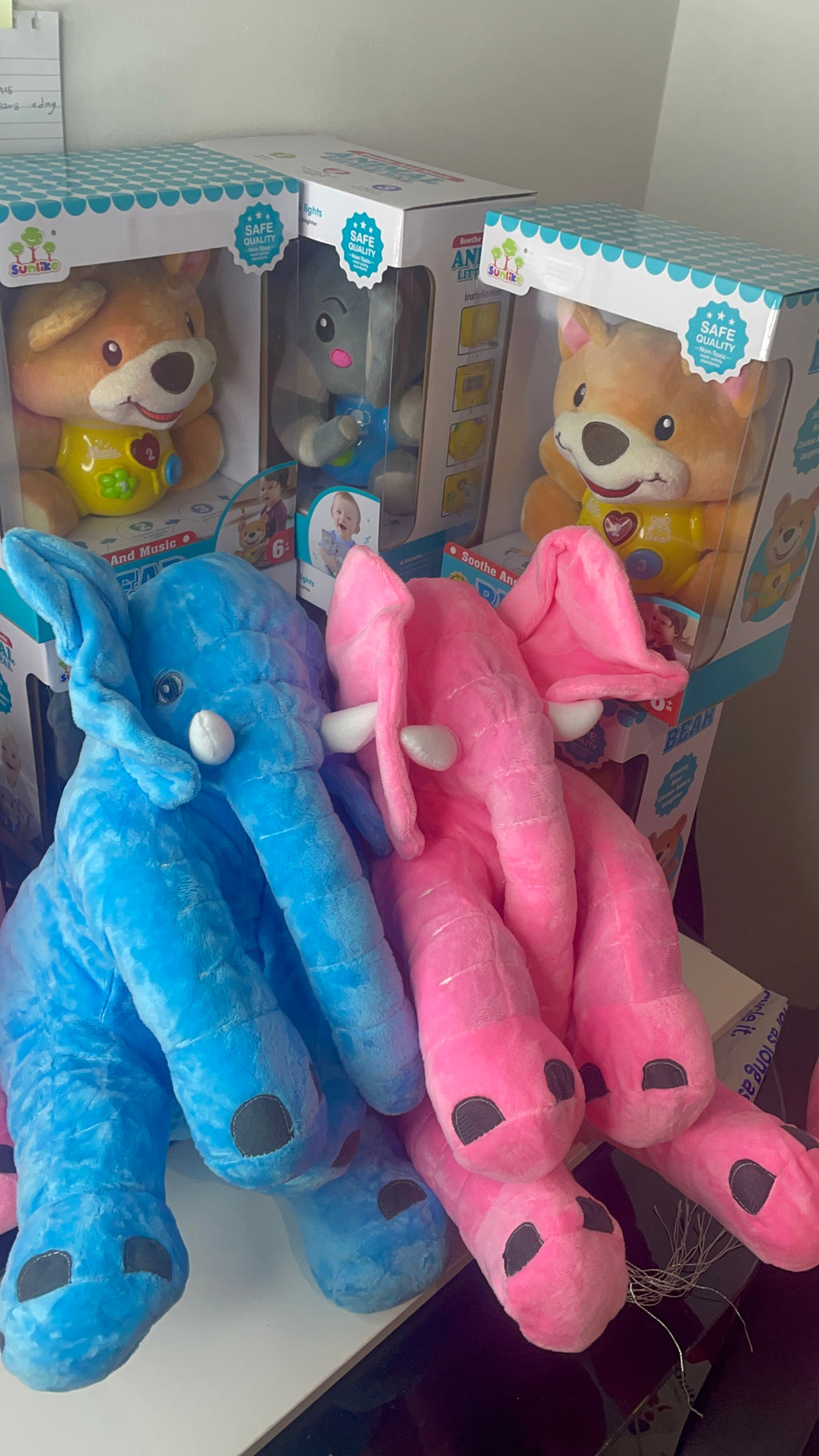 Plush Toy Animal Elephant Toy Soft Baby Pillow Gray Plush