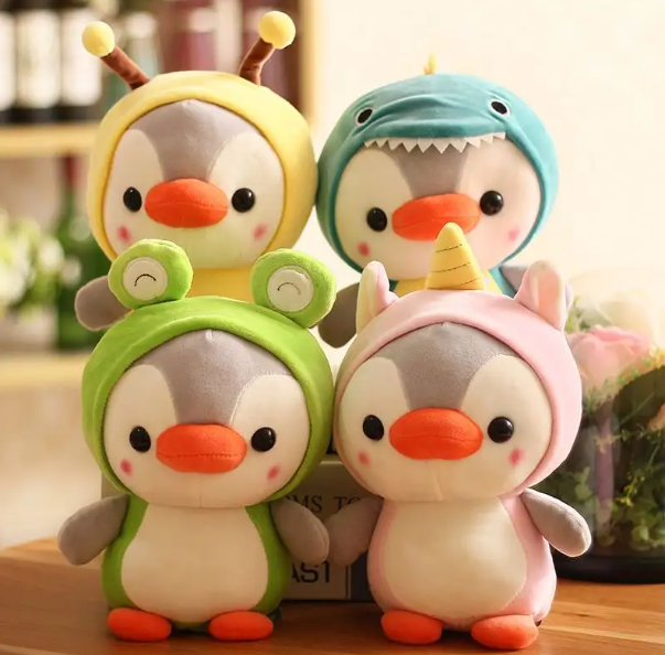 Cute plush Penguin in costume