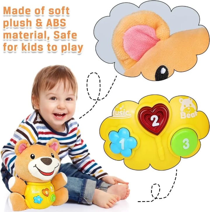 Plush Musical Cute Cartoon Bear Stuffed Toys Baby Soothe