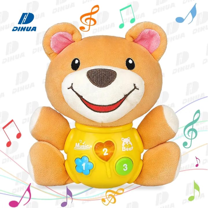 Plush Musical Cute Cartoon Bear Stuffed Toys Baby Soothe