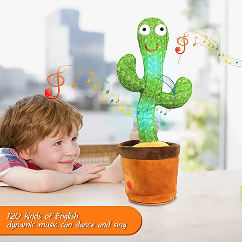 Dancing Cactus Repeat Talking Toy Song Speaker Wriggle Dancing Sing Toy Talk Plushie Stuffed Toys for Baby