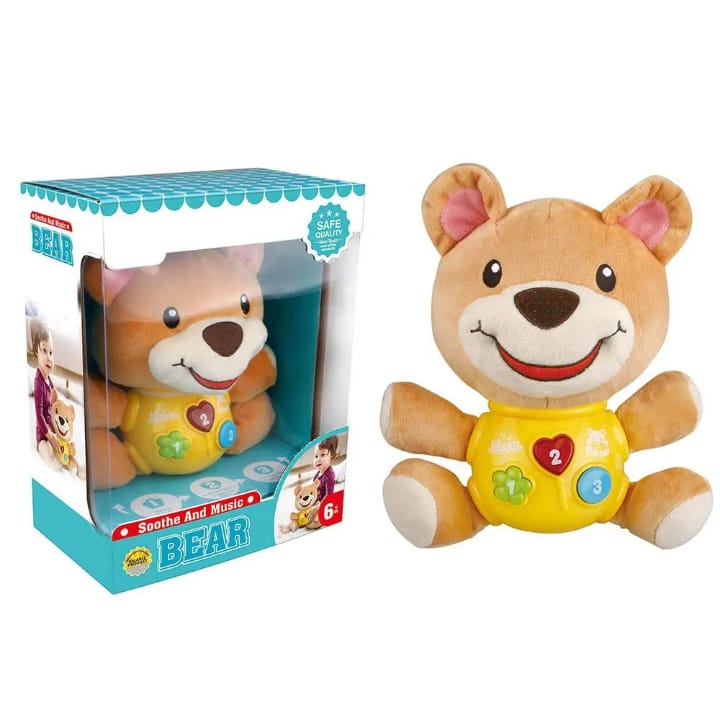 Plush Musical Cute Cartoon Bear Stuffed Toys Baby Soothe